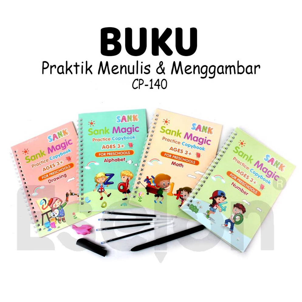 

4.4 sale 1set isi 4 Buku Ajaib Belajar Menulis / Sank Magic Practice Copybook