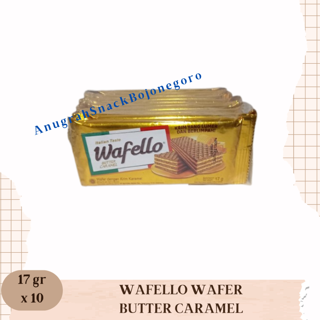 

Wafello Wafer Renceng 17gr x 10 (Butter Caramel / Butter Choco Blast)