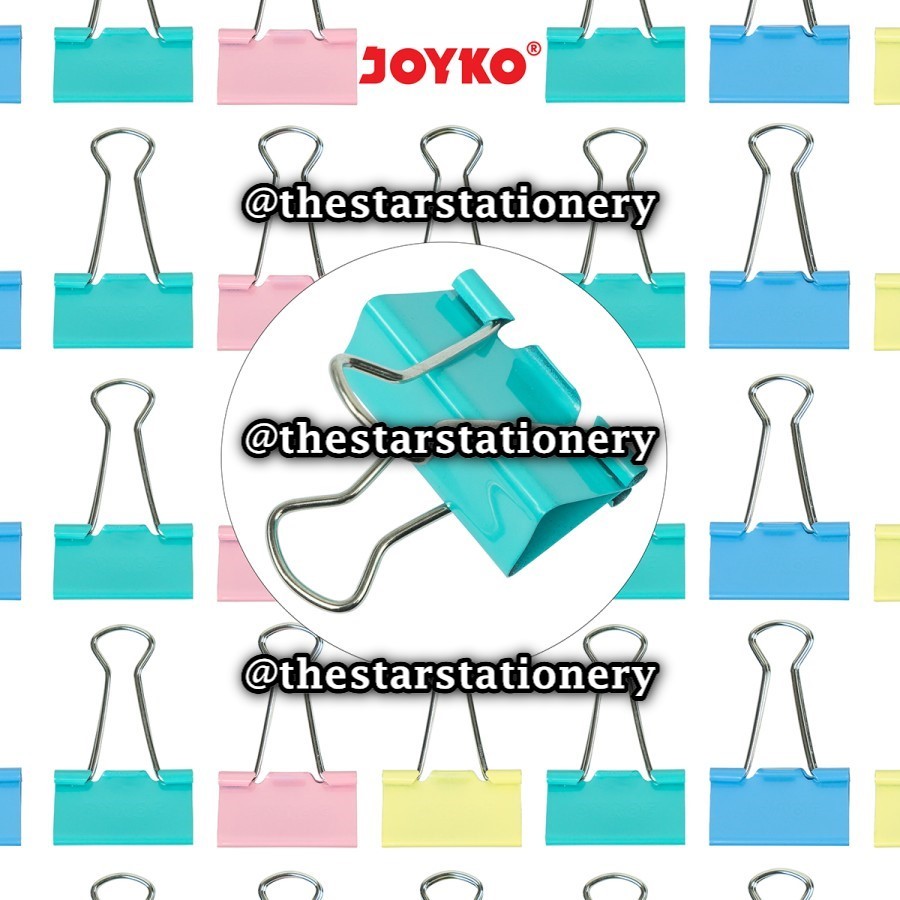 

(1 Biji) Binder Clip Joyko 280 PTL Warna Pastel / Penjepit Kertas Joyko Pastel 280PTL / Joyko 280 PTL