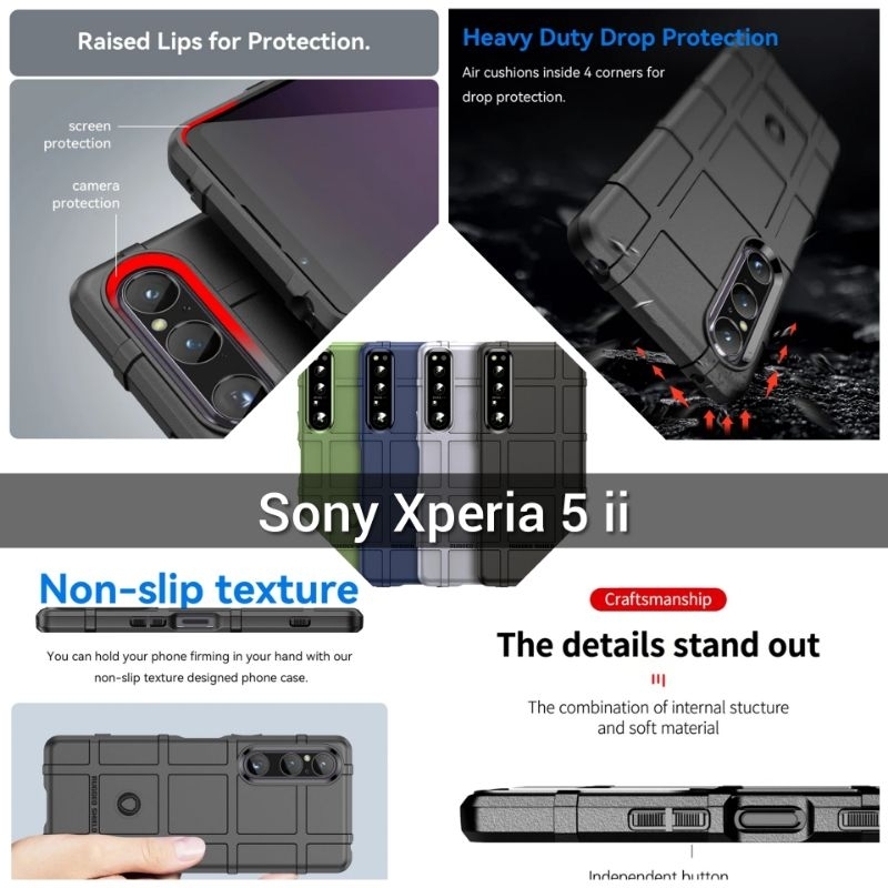Soft Case Sony Xperia 5 ii mark mode Rugged Shield SO-52A, XQ-AS52, XQ-AS62, XQ-AS72, A002SO, SOG02 