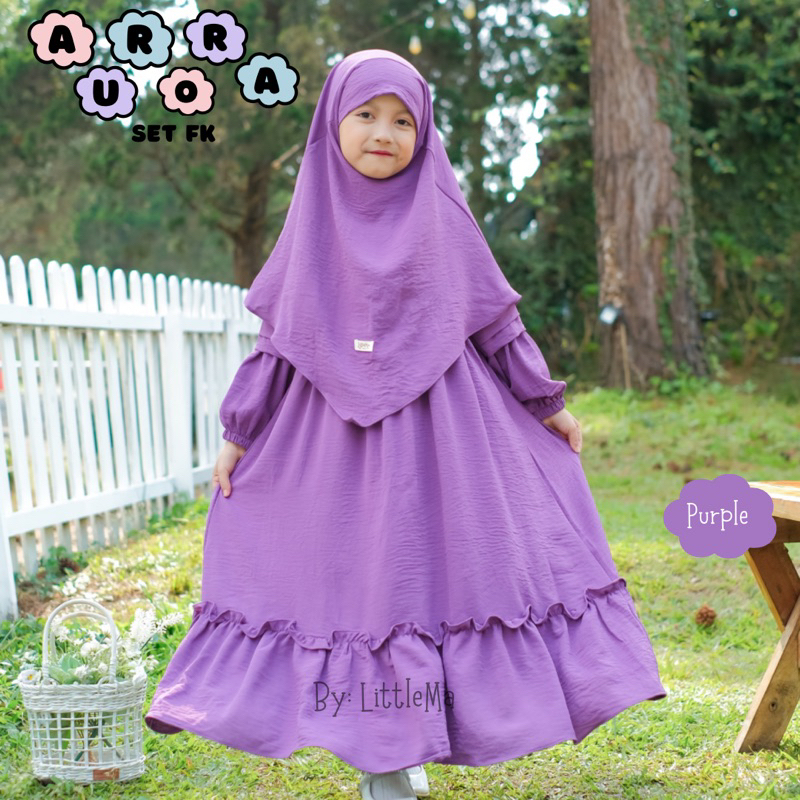 BEST SELLER ATHALLAH OFFICIAL - GAMIS SYAR'I ANAK PEREMPUAN / SET GAMIS ANAK AURORA M L XL XXL /