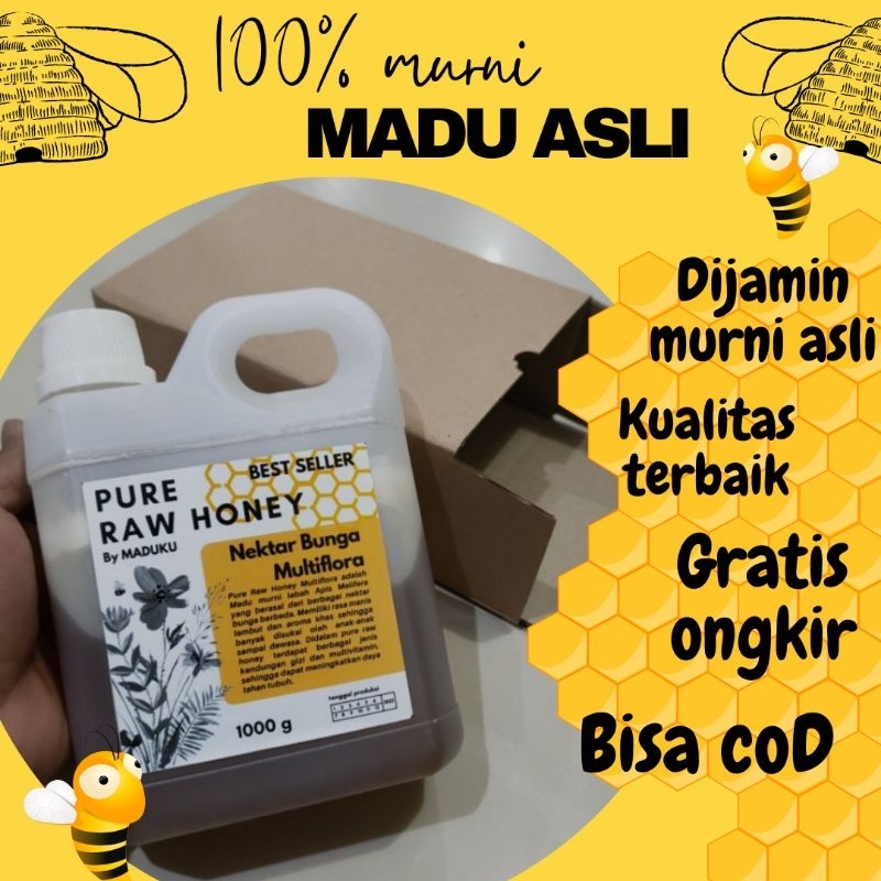 

Madu Asli Murni 100% Murni tanpa campuran gula original multiflora 1kg