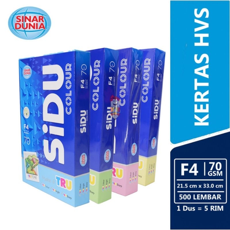 

Kertas HVS Warna 70gsm Folio SiDU | HVS Warna F4 (Cek Deskripsi)