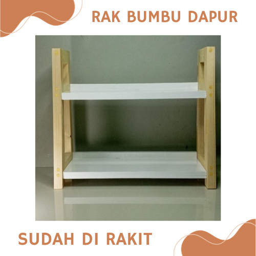 RAK BUMBU KAYU SUSUN / RAK BUMBU DAPUR KAYU / RAK DAPUR