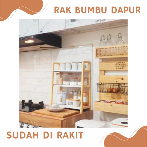 RAK BUMBU SUSUN 3 | RAK BUMBU DAPUR | RAK BUMBU KAYU AESTHETIC