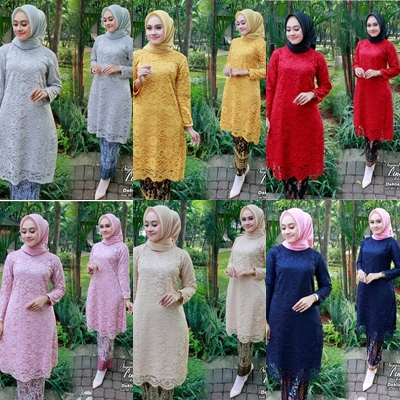 ATASAN KEBAYA TUNIK BROKAT / KEBAYA SERAGAMAN PESTA / KEBAYA WISUDA / KEBAYA MODERN / KEBAYA MEWAH /