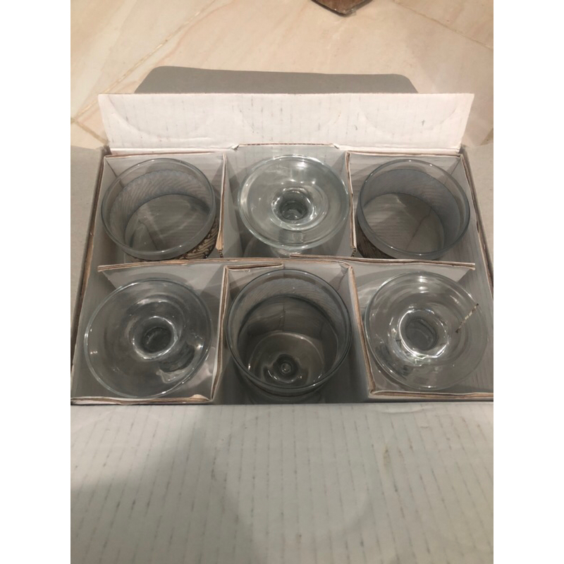 gelas wine corak batik 1set