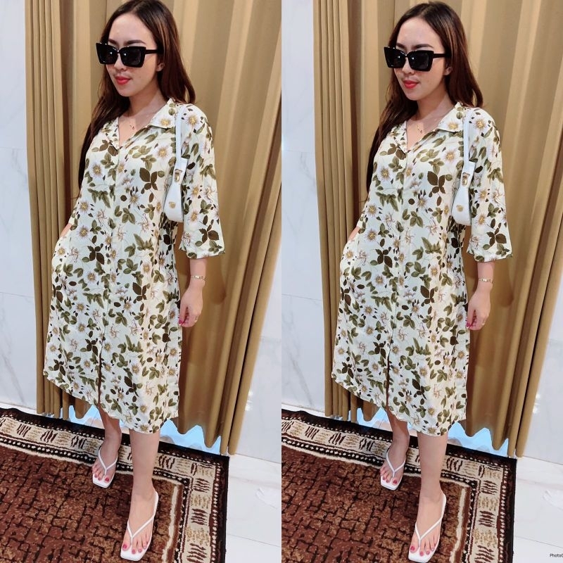 Grosir Natalia | Nayla Tunik Motif Bunga Bahan Rayon