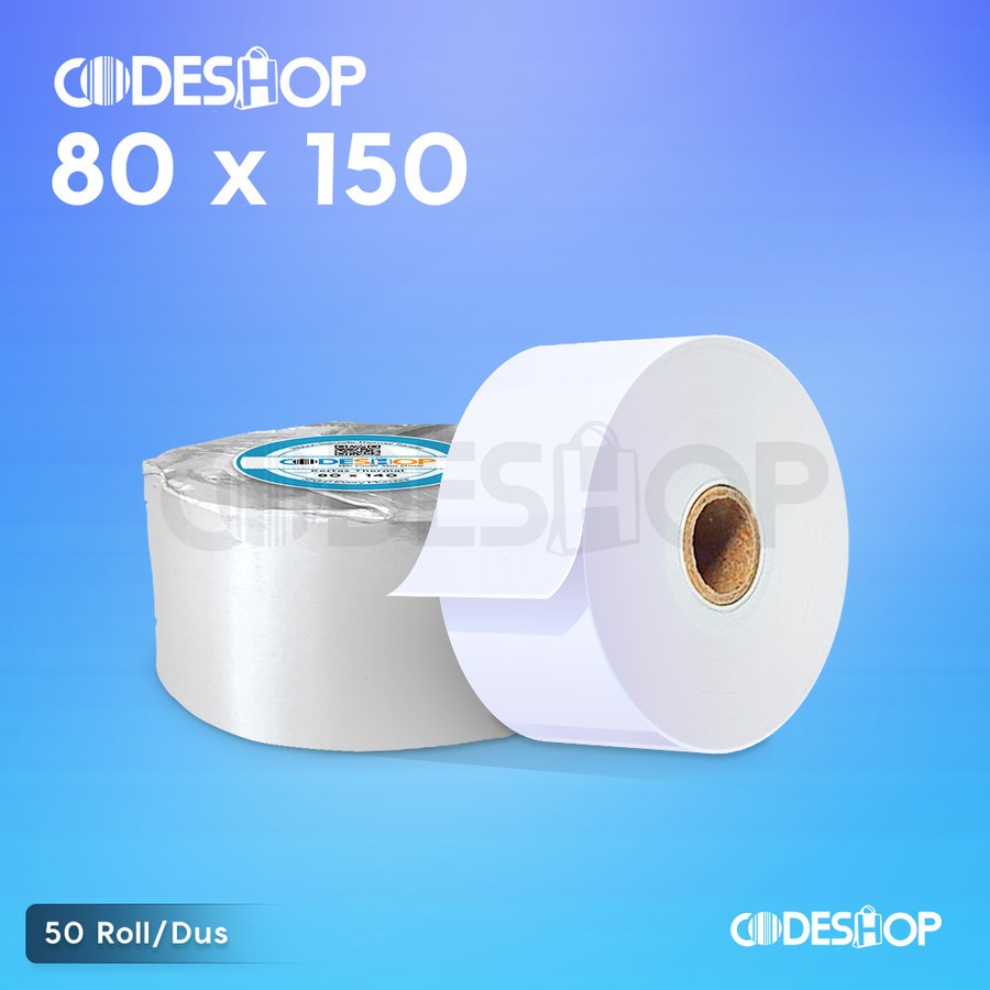 

Codeshop Kertas Struk Kasir 80 X 150 | 80MM X 150MM Black Hitam 80x150