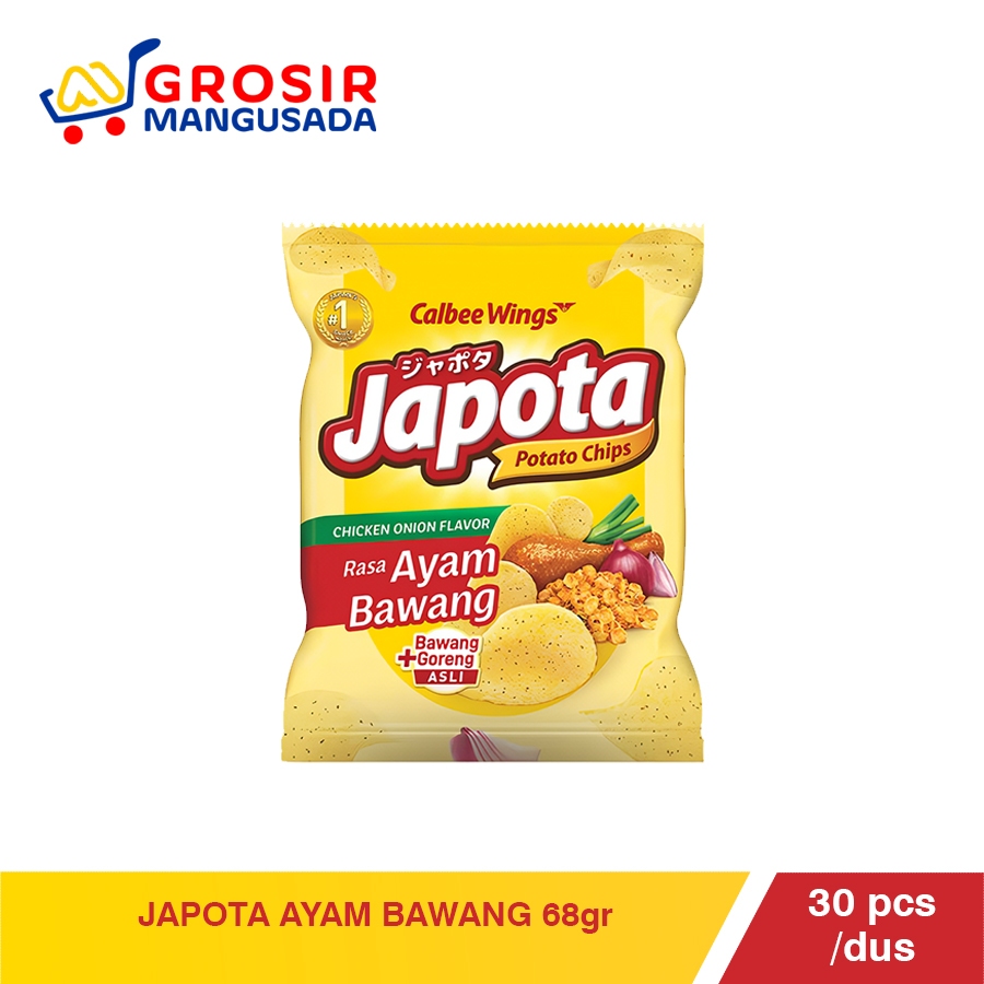 

Japota Keripik Kentang Ayam Bawang 68 gr Harga Grosir 6 pcs