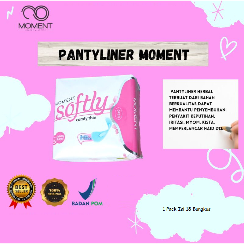 Moment Softly Pantyliner Pembalut Herbal ORIGINAL 100%