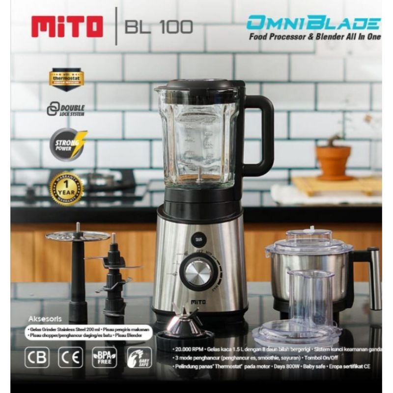 BLENDER SERBAGUNA 1.5 L FOOD PROCESSOR MITO BL100 BLENDER MITO GARANSI
