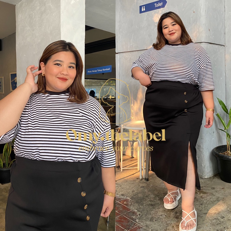 Via Stripe Shirt/ Kaos Garis Jumbo/ Kaos Strip Jumbo/ Kaos Garis Big Size/ Kaos Strip Big Size/ Kaos