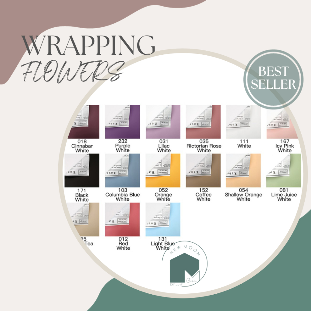 

Flower wrapping cellophane duo two sides dua sisi kertas wrap newspaper bouquet bunga bungkus plastik plastic buket money uang kado gift