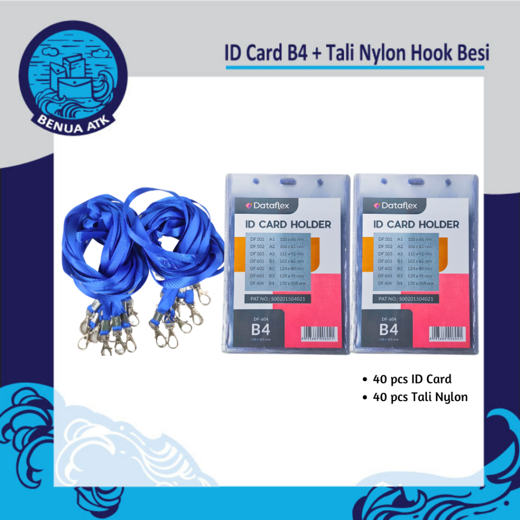 

Bundling ID Card B4 + Tali ID Nylon Hook Besi Dataflex [NYLK]