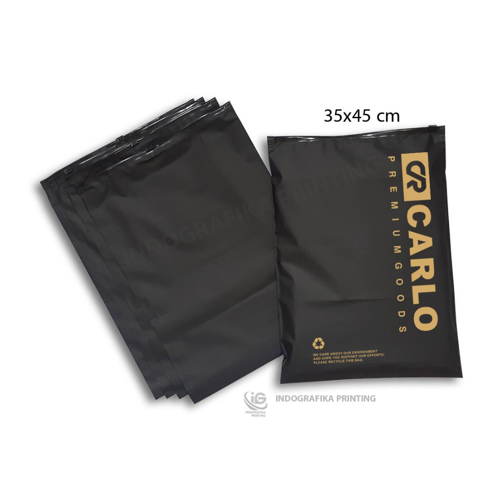 zipper bag hitam / zipper bag black custom sablon