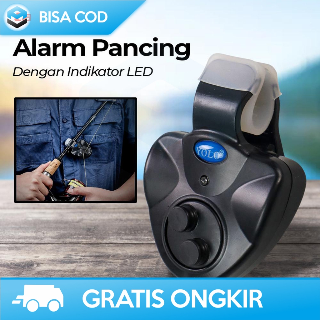ALARM PANCING INDIKATOR LED PENDETEKSI IKAN BATERAI LR44 FISHING ALARM