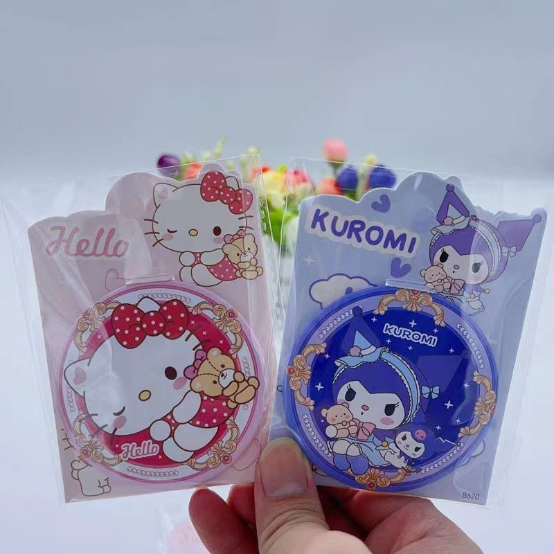 Kaca Bundar Sanrio Kuromi Chinamorol Purin Melody Hellokitty diameter 7cm / kaca bundar motif pompompurin souvenir hampers sanrio / kaca make up mini pocket karakter animal