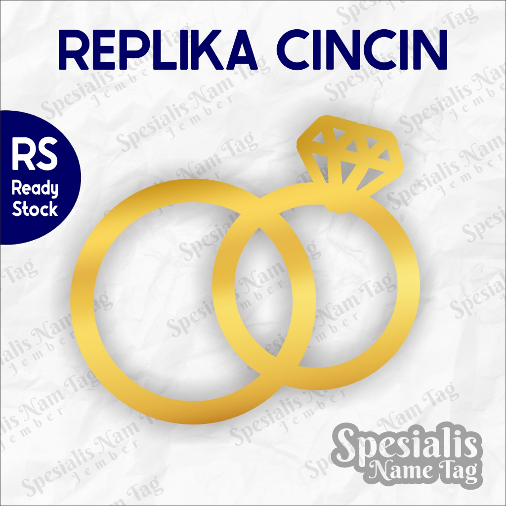 CINCIN REPLIKA Perhiasan Akrilik Gold Dekorasi Pernik Mahar Frame  Cincin Replika Perhiasan Akrilik 