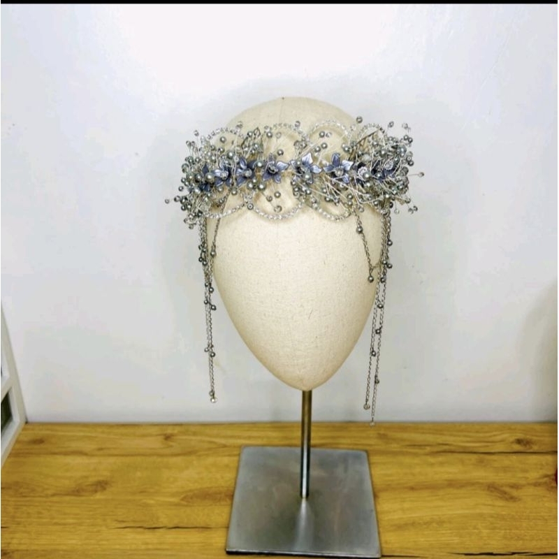 Mahkota juntai tiara pengantin model syahara silver
