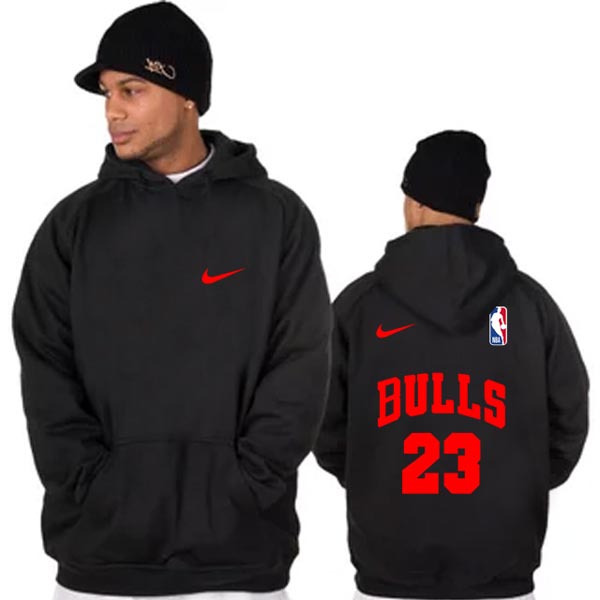 Jaket Hoodie Chicago Bulls 23 NBA Hoodie Jumper Bahan Cotton Fleece