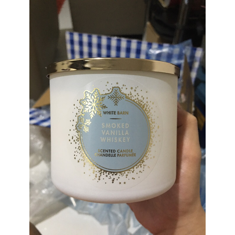Bath & body works bbw smoked vanilla whiskey candle / lilin 3 wicks original store 100%