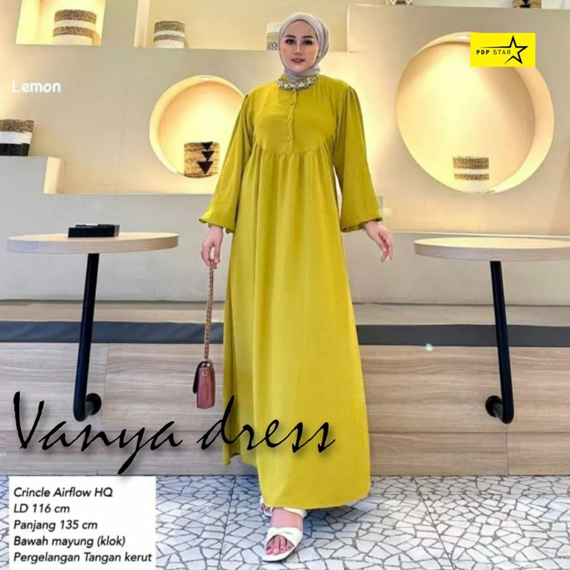 VANYA DRESS GAMIS POLOS MURAH