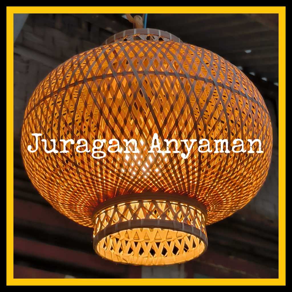 Kap Lampu Gantung Estetik Model O Anyaman Bambu Dekorasi Ruangan Minimalis Cafe Resto Resort Villa H