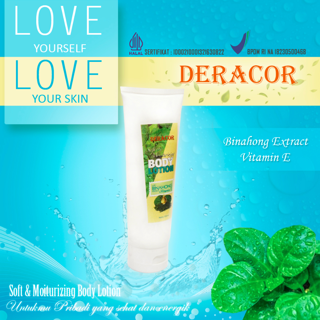 Soft & Moiturizing Body Lotion with Binahong Extract + Vitamin E  Deracor