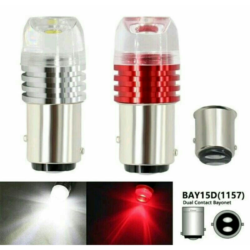 LAMPU LED REM  STOP BAYONET KEDIP FLASH 3 MATA 3 LED MOTOR MOBIL 12V