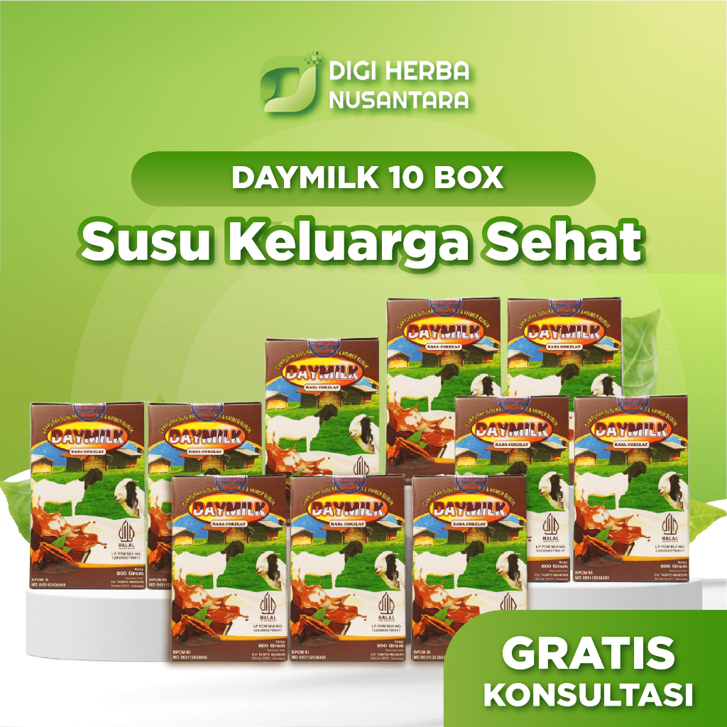 

DAYMILK Rasa Cokelat Atasi pernafasan & Persendian - 10 Box