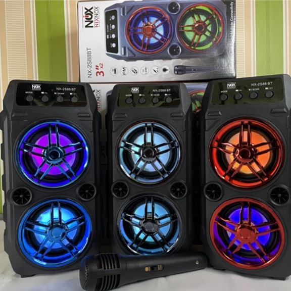 Termurah Speaker bluetooth karaoke nixnox NX 2S88BT speaker karaoke termurah FREE MIC.