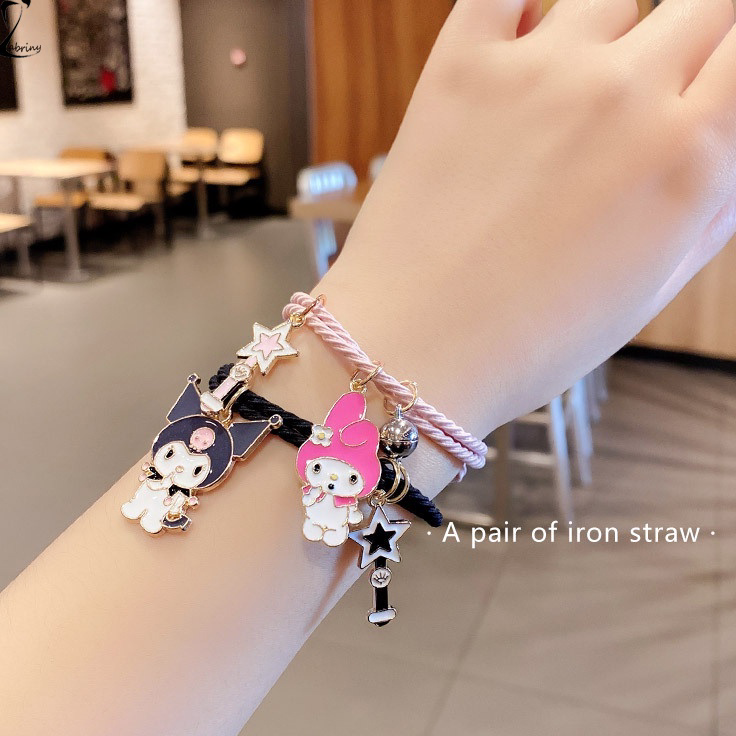 Dijual Murah 2 Buah Sepasang Magnet Gelang Karet Desain Kuromi Cinnamoroll Gelang Magnet Pria Dan Wa