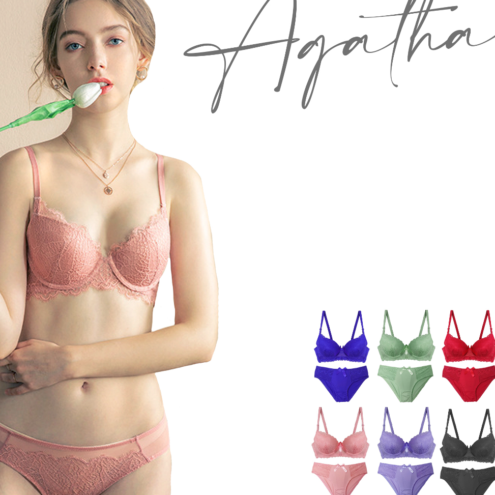 BIG SALE AGATHA Bra Set Celana Dalam Wanita Sexy Import Korea Size 34-38 Cup AB Daleman Bh Beha Ling