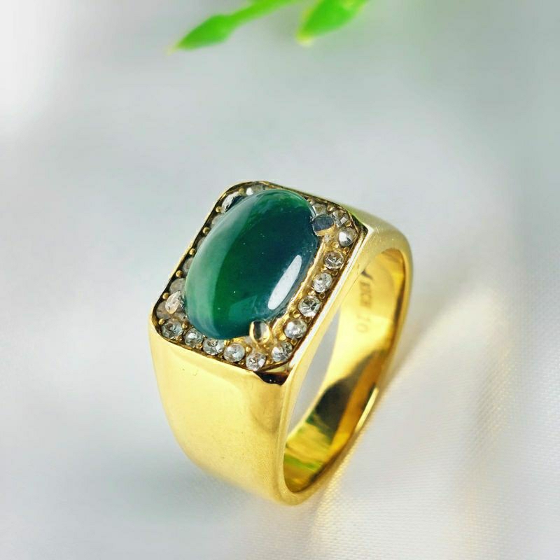Batu Bacan Gulao Crystal Mini Super Cincin Satain Less Steel Elegant Mewah