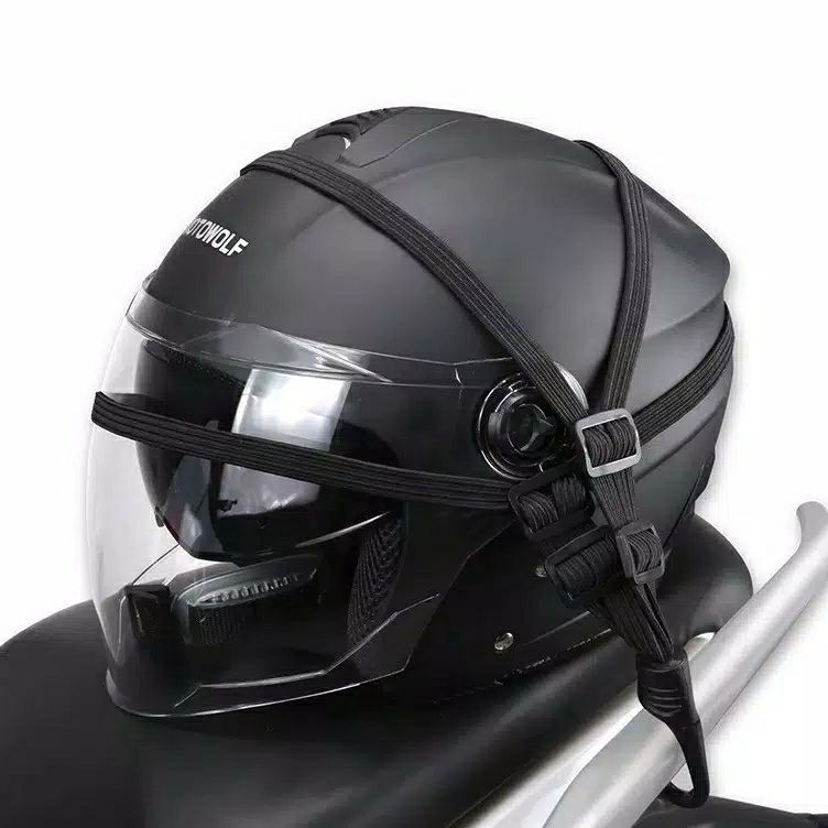 ➘✣✰ ORIGINAL MOTOWOLF | tali atao jaring pengikat helm tas barang untuk motor 2 hook 65cm
