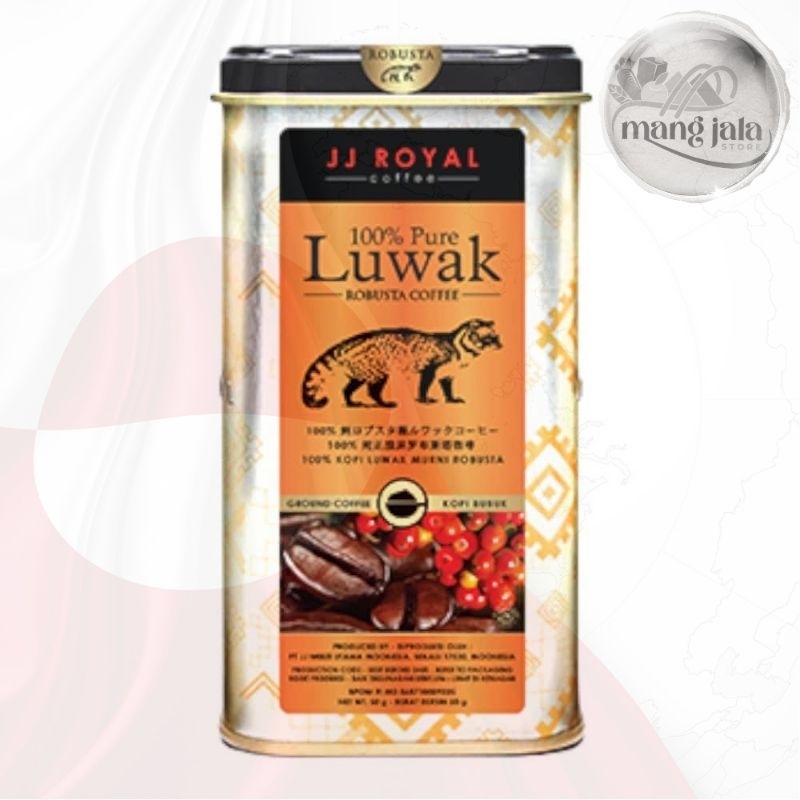 

JJ Royal Coffee 100% pure Luwak Ground (Kopi Bubuk) Tin 100gr / 50gr Robusta