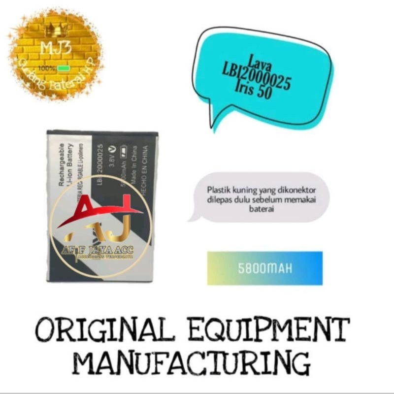 Baterai Battery Battre Original Lava iris 50 LBi12000025 Lava iris 50