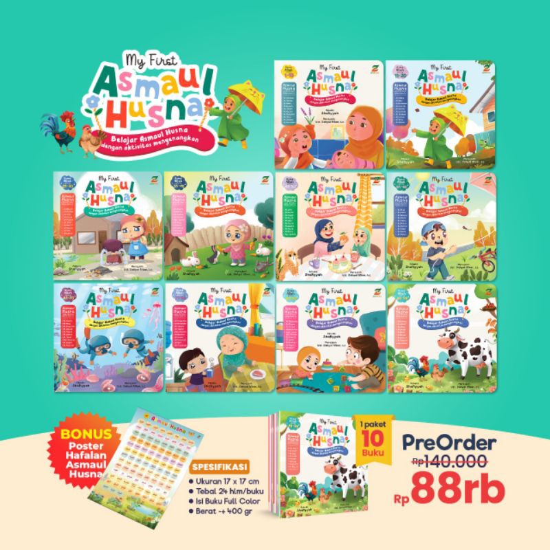 Buku My First Asmaul Husna BONUS Poster Asmaul Husna
