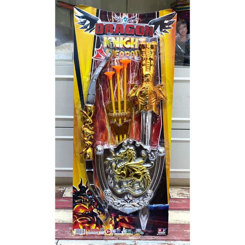 Mainan Ksatria Dragon Knight Weapon Pedang Panah