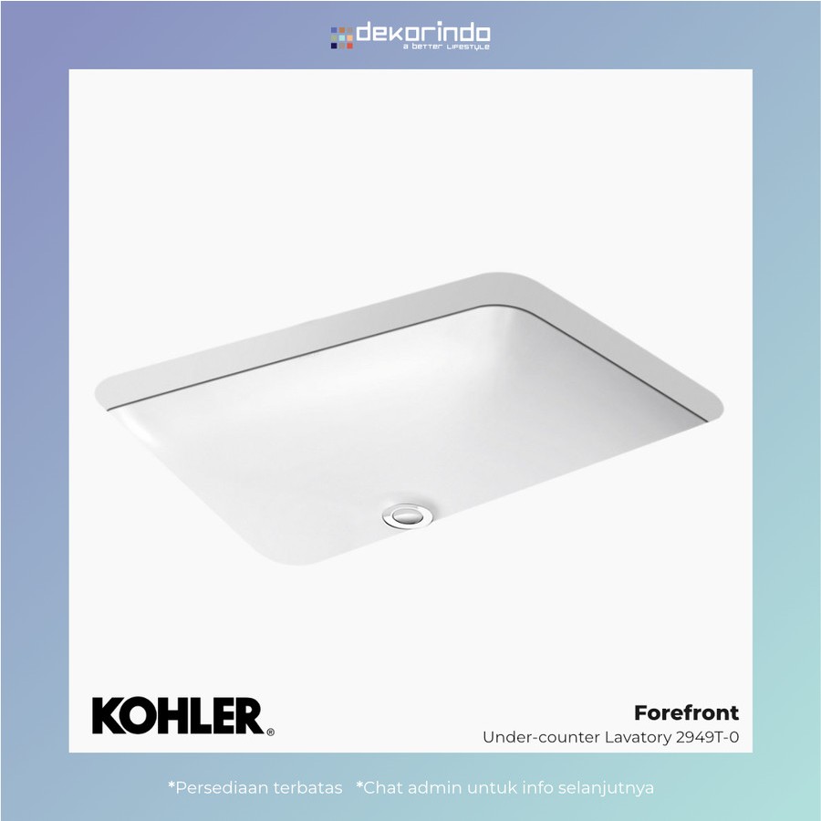 KOHLER - FOREFRONT 22" RECTANGULAR UNDERCOUNTER LAVATORY - K-2949T-0