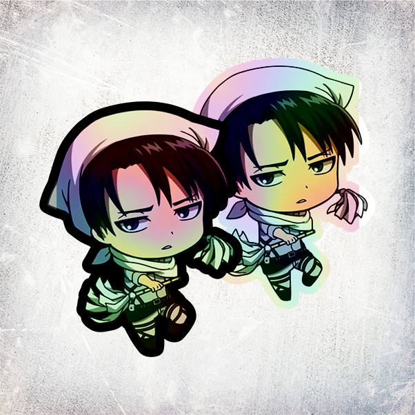 

STICKER HOLOGRAM ANIME CHIBI LEVI ACKERMAN ATTACK ON TITAN (SHINGEKI NO KYOJIN)