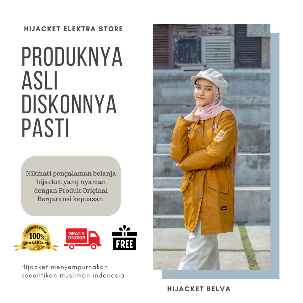 Hijacket Montix Jaket Muslimah Panjang Jaket Umroh Jaket Outdoor Hijaber