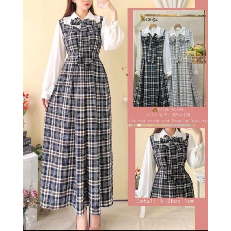 Gamis Yuna Maxi Korean BKK Kotak Pita 2654