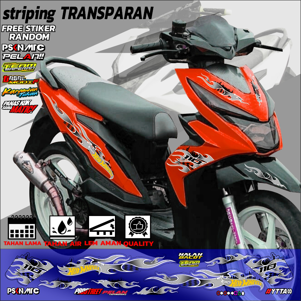 STRIPING TRANSPARAN BEAT ESP STIKER BEAT API