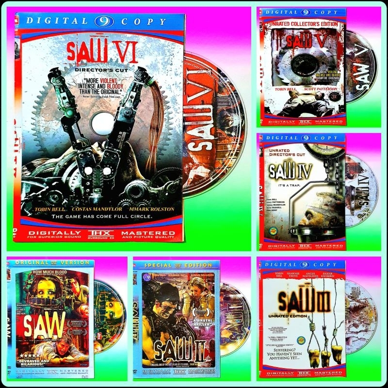 Paket Kaset Film Thriller SAW Komplit -Kaset Film Horor Thriller SAW