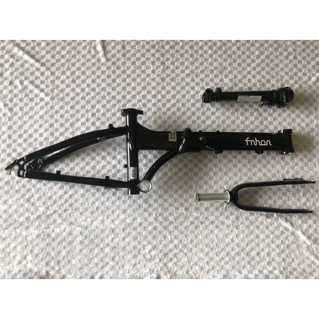 Frame Set FNHON BLAST Black Glossy Discbrake 20 inch Db Sepeda Lipat Hitam Kilap plus Handlepost