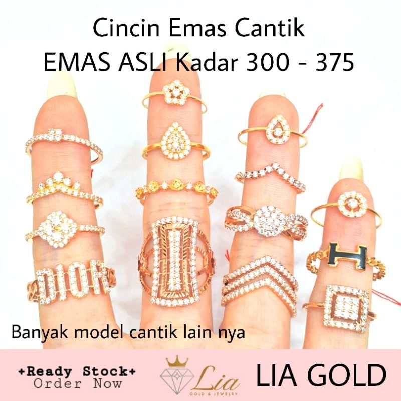 Cincin EMAS ASLI Kadar 300 - 375 / 6K - 8K ( TOKO MAS LIA GOLD BEKASI )