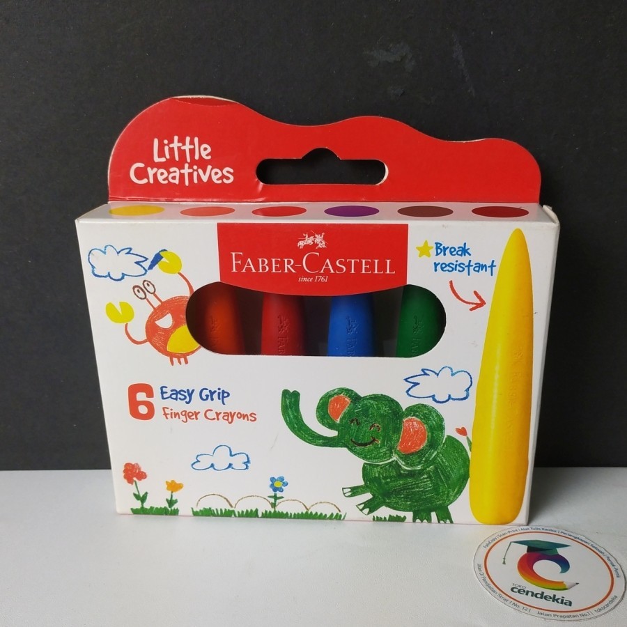 

Krayon Easy Grip Finger Crayons FABER CASTELL Little Creatives 6 warna