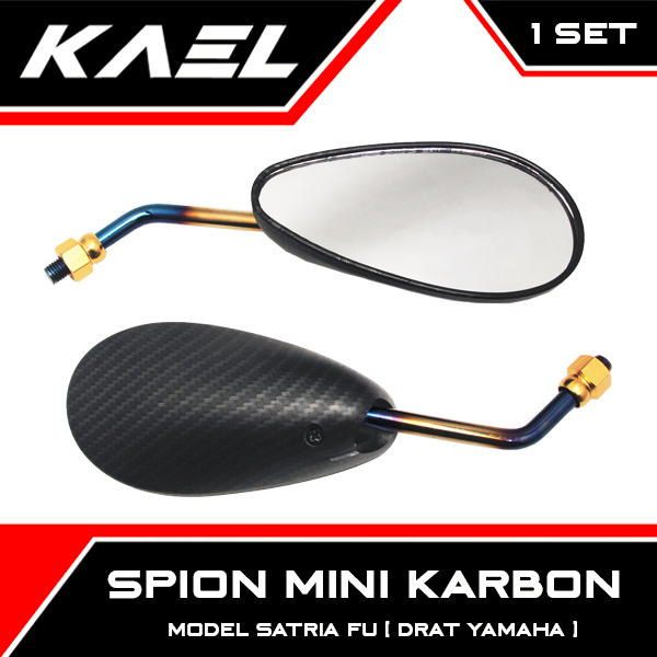 Spion Mini Model Satria FU Drat Honda & Yamaha Beat Vario Mio Grand Carbon Karbon Twotone Spion Sepi